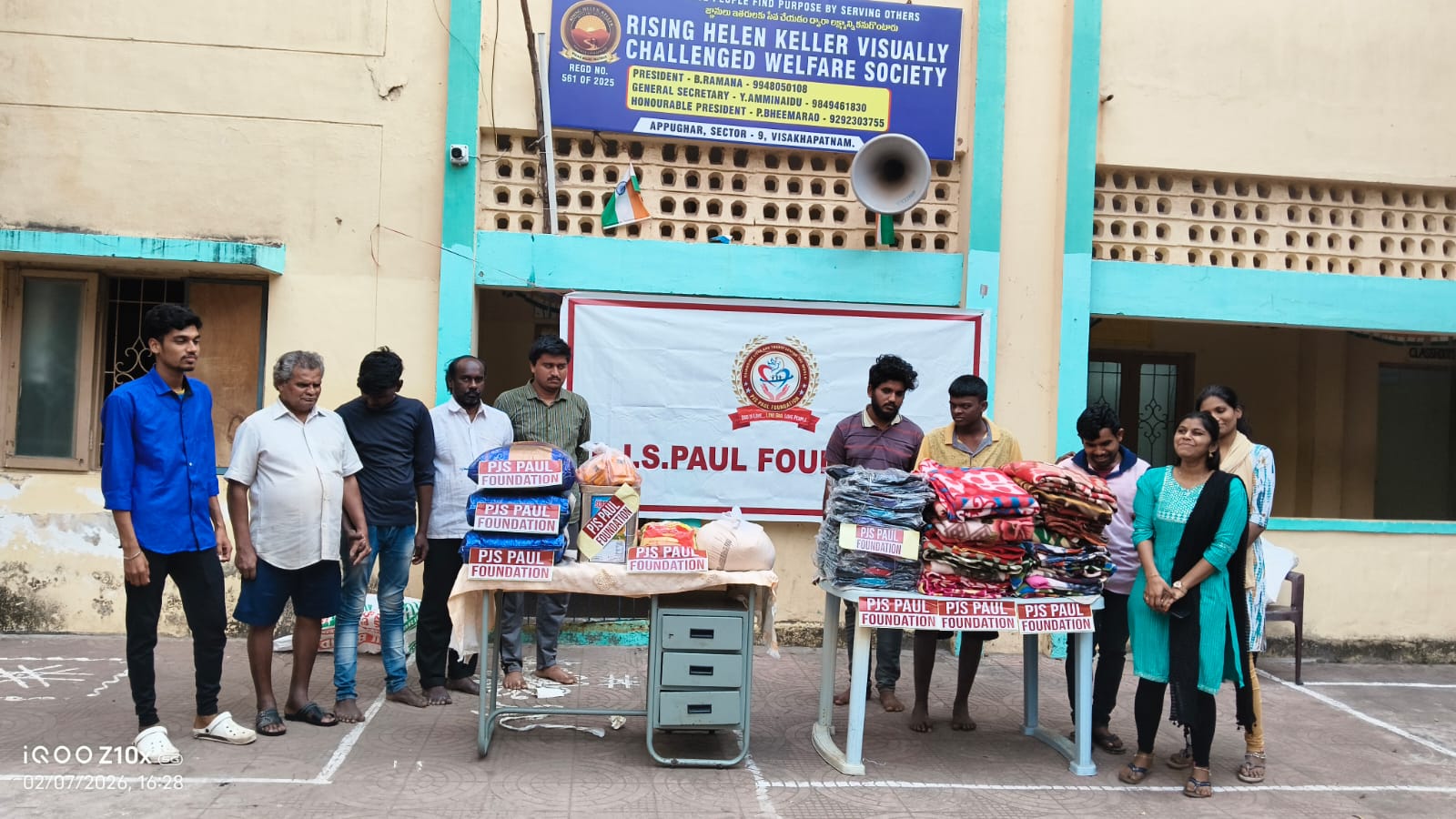 Blankets & provisions donation by P.J.S. Paul Foundation